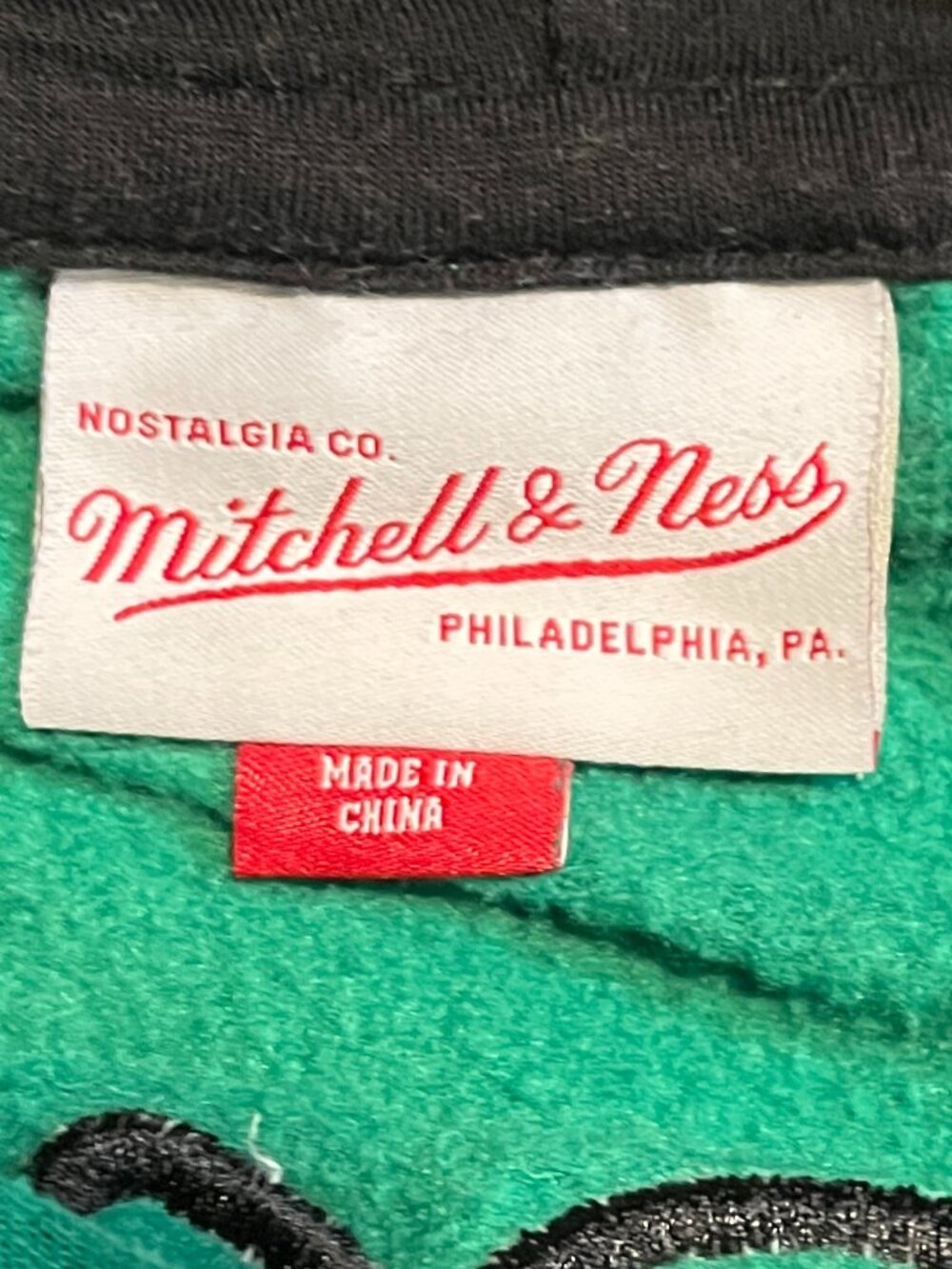 Mitchell & Ness Philadelphia Eagles NFL Hoodie Sweatshirt Throwbacks Green Black - Picture 10 of 13